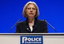 “This crying wolf about Police cuts must stop – it doesn’t serve the public.” Theresa May