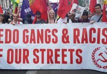 The working class has no use for liberal hand-wringing Anti-fascists-protesting-against-the-DFLA-and-Tommy-Robinson-make-it-clear-they-also-oppose-paedophilia