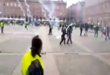 Paris: shocking video of police helicopters dropping chemical canisters on yellow vest protesters.