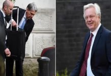 Boris Johnson in talks with David Davis while Philip Hammond is seen ‘packing his bags’ in Downing Street